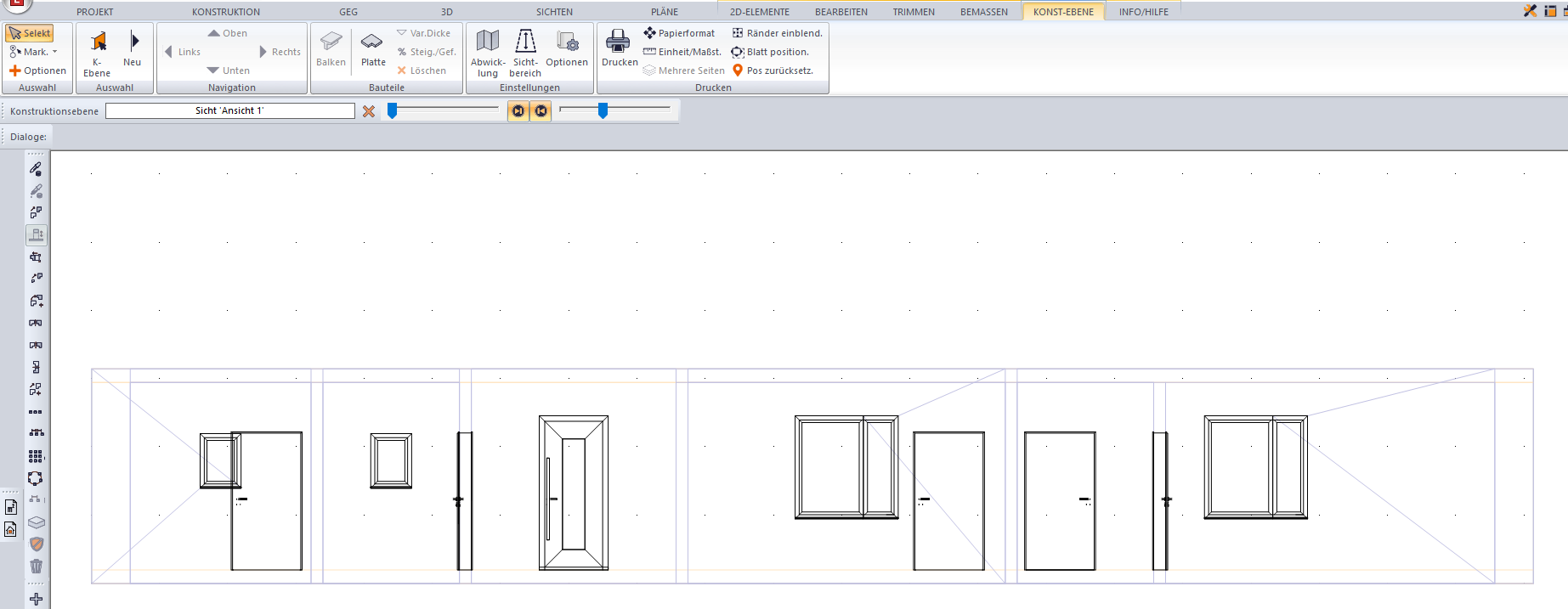 Einstellungen Sichttiefe